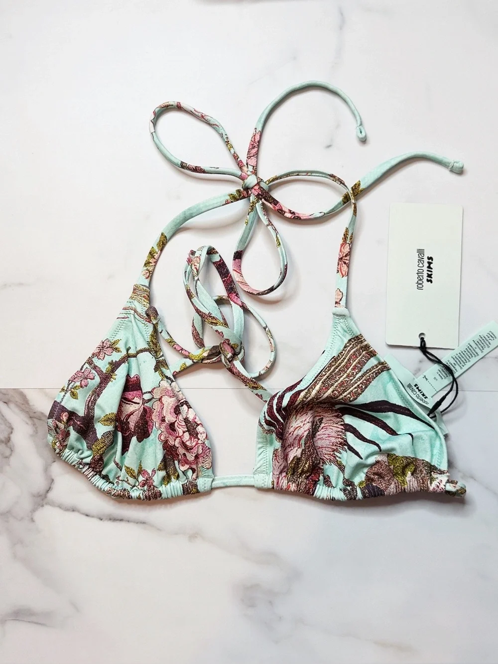 NWT Skims x Roberto Cavalli Triangle Bikini Top